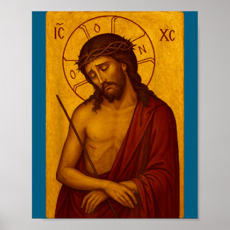 Byzantijnse orthodoxe icoon van Jezus Christus de Poster