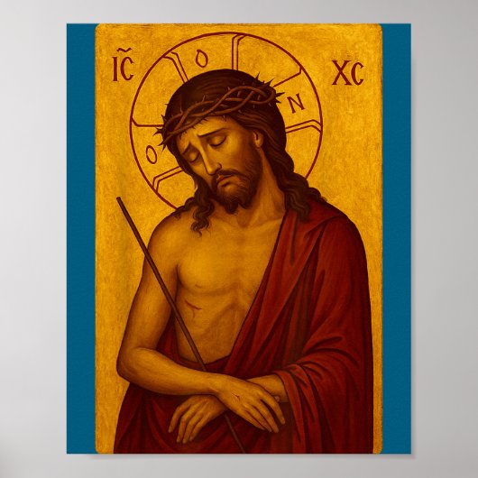 Byzantijnse orthodoxe icoon van Jezus Christus de Poster (Voorkant)