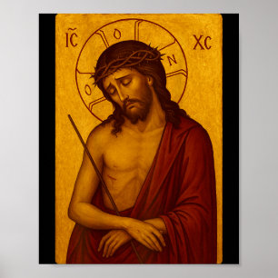Byzantijnse orthodoxe icoon van Jezus Christus de Poster