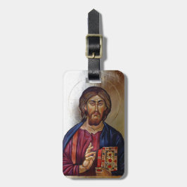 Byzantijnse Pictogram van Christus Pantocrator Bagagelabel