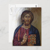 Byzantijnse Pictogram van Christus Pantocrator Briefkaart (Voorkant / Achterkant)