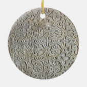 Byzantijnse plaat met kruisvormige decoratie, 12e- keramisch ornament (Achterkant)