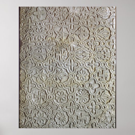 Byzantijnse plaat met kruisvormige decoratie, 12e- poster (Voorkant)