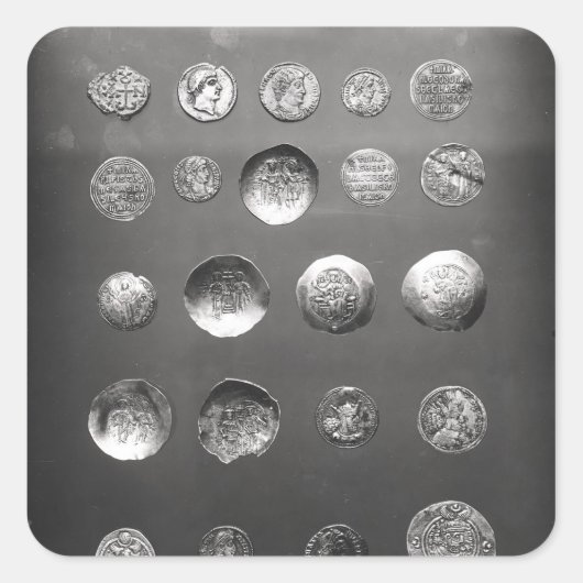 Byzantijnse, Romeinse en Sassaniaanse munten Vierkante Sticker (Voorkant)