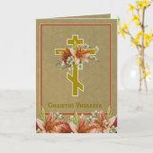 Byzantijnse Slavische Katholieke Pascha Pasen Kaart (Gele Bloem)