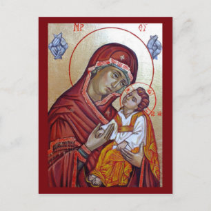 Byzantijnse stijl icoon van de heilige Maria Teoto Feestdagenkaart