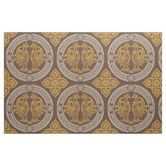 Byzantijnse vogels, barnsteen stof (Fat Quarter)
