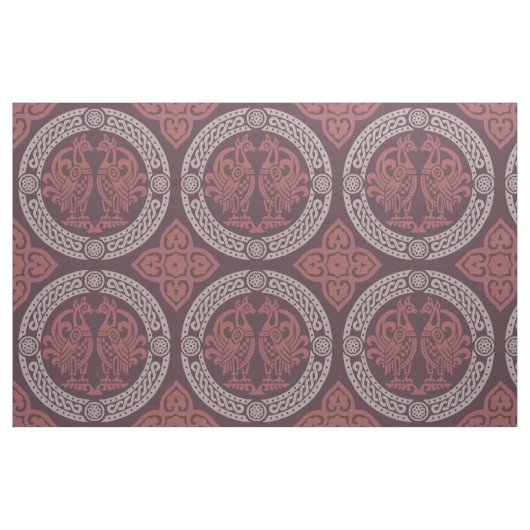 Byzantijnse vogels, Cranberry rood Stof (Fat Quarter)