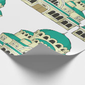 Byzantine Architecture Teal Dome Cathedral Cadeaupapier (Hoek)