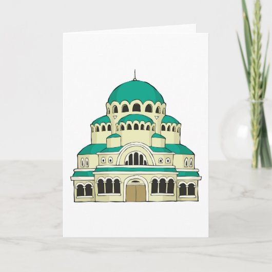Byzantine Architecture Teal Dome Cathedral Kaart (Voorkant)