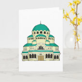 Byzantine Architecture Teal Dome Cathedral Kaart (Gele Bloem)