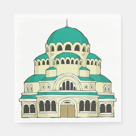 Byzantine Architecture Teal Dome Cathedral Servet (Voorkant)