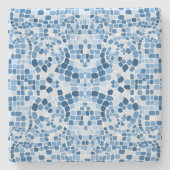 Byzantine Blue Mosaic Stenen Onderzetter (Voorkant)