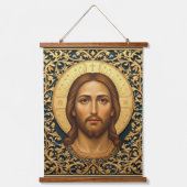 Byzantine Christ Icon - Jesus Hangend Wandkleed (Voorkant)