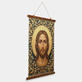 Byzantine Christ Icon - Jesus Hangend Wandkleed (Gebogen)