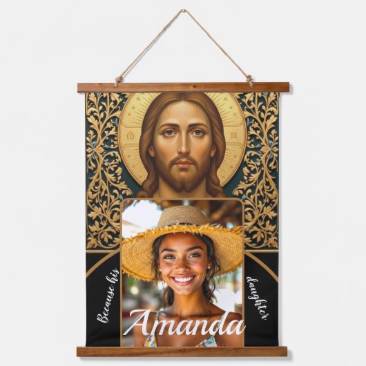 Byzantine Christ Icon - Jesus Hangend Wandkleed (Voorkant)