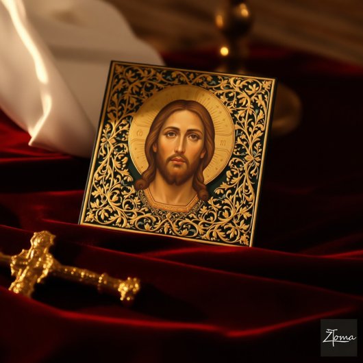 Byzantine Christ Icon - Jesus Informatiekaartje