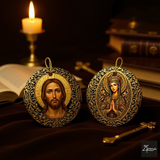 Byzantine Christ Icon - Jesus Keramisch Ornament