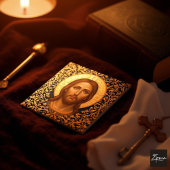 Byzantine Christ Icon - Jesus Tegeltje