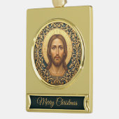 Byzantine Christ Icon - Jesus Verguld Banner Ornament (Links)