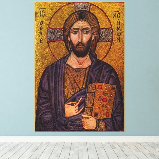Byzantine Christus Pantokrator Canvas Afdruk (Insitu (Houten vloer))
