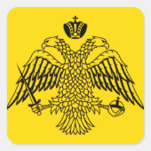 Byzantine Empire Flag Vierkante Sticker (Voorkant)