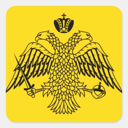 Byzantine Empire Flag Vierkante Sticker (Voorkant)