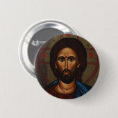 Byzantine Grieks-orthodoxe Pictogram JESUS CHRIST Ronde Button 5,7 Cm (Voorkant /achterkant)