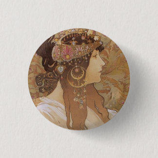 Byzantine Head: Brunette Ronde Button 3,2 Cm