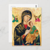 Byzantine Maagd Maria en Kind Icon Kerstmis Briefkaart (Voorkant / Achterkant)