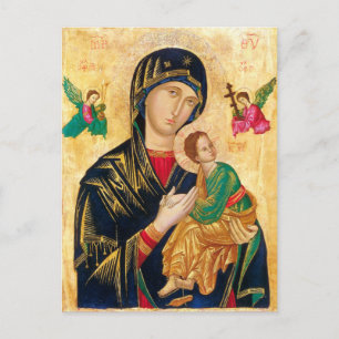 Byzantine Maagd Maria en Kind Icon Kerstmis Briefkaart