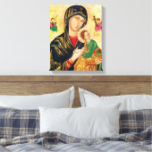 Byzantine Maagd Maria en Kind Icon Kerstmis Canvas Afdruk (Insitu (Slaapkamer))