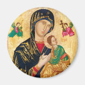 Byzantine Maagd Maria en Kind Icon Kerstmis Magneet (Voorkant)