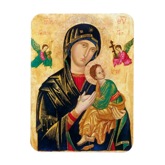 Byzantine Maagd Maria en Kind Icon Kerstmis Magneet (Verticaal)