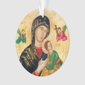Byzantine Maagd Maria en Kind Icon Kerstmis Ornament (voorkant)