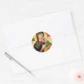 Byzantine Maagd Maria en Kind Icon Kerstmis Ronde Sticker (Envelop)