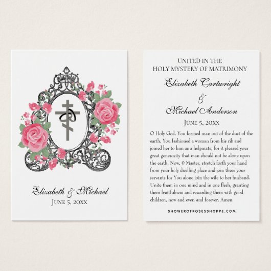 Byzantine Orthodox Eastern Rite Weddenschap Heilig Visitekaartje (Voorkant /achterkant)