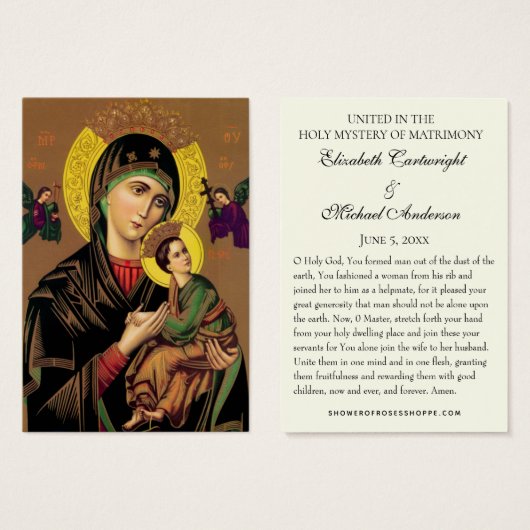 Byzantine Orthodox Eastern Rite Weddenschap Heilig Visitekaartje (Voorkant /achterkant)