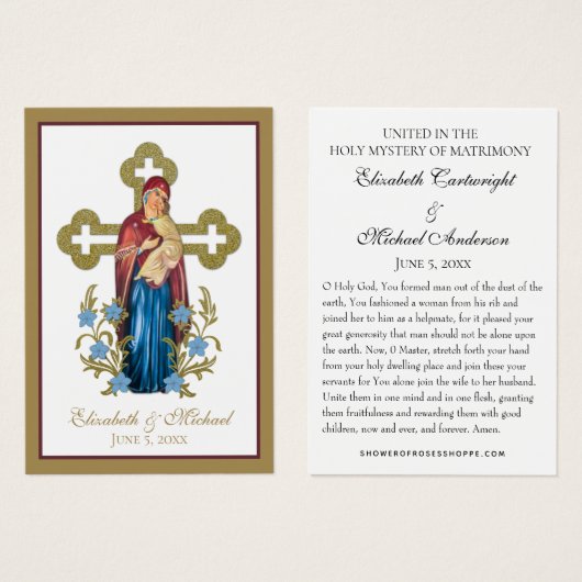 Byzantine Orthodox Eastern Rite Weddenschap Heilig Visitekaartje (Voorkant /achterkant)