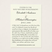 Byzantine Orthodox Eastern Rite Weddenschap Heilig Visitekaartje (Achterkant)