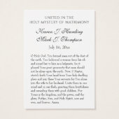 Byzantine Orthodox Eastern Rite Weddenschap Heilig Visitekaartje (Achterkant)