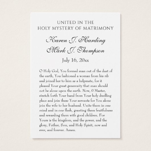 Byzantine Orthodox Eastern Rite Weddenschap Heilig Visitekaartje (Achterkant)