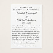 Byzantine Orthodox Eastern Rite Weddenschap Heilig Visitekaartje (Achterkant)