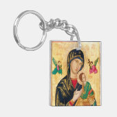 Byzantine Virgin Mary and Child Icon Christmas Sleutelhanger (Voorkant Links)