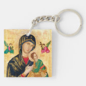 Byzantine Virgin Mary and Child Icon Christmas Sleutelhanger (Achterkant)