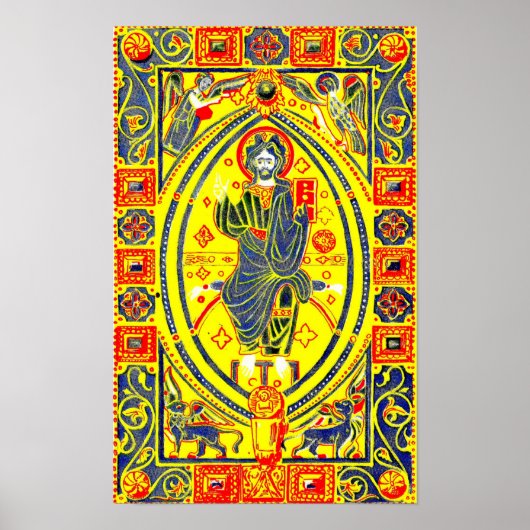 Byzantine volkskunst Jezus Poster (Voorkant)