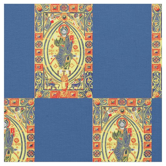 Byzantine volkskunst Jezus print Stof (Close Up)
