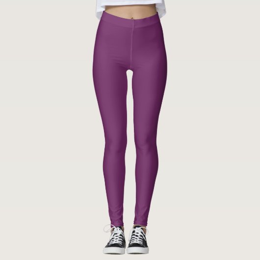 Byzantium Kleur Effen Leggings (Voorkant)