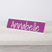 Byzantium Paars Bureau Naambordje (Voorkant)