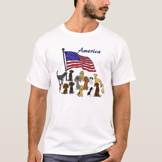BZ- Vlaggen en Pups Amerikaans Shirt (Voorkant)